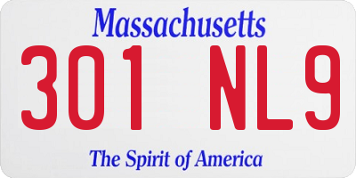 MA license plate 301NL9