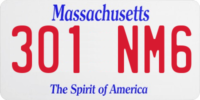 MA license plate 301NM6