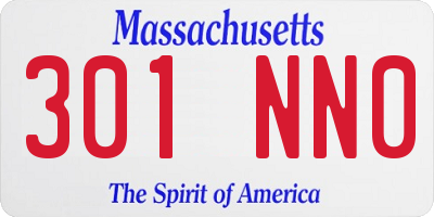 MA license plate 301NN0