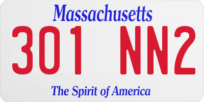 MA license plate 301NN2