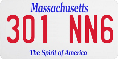 MA license plate 301NN6