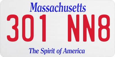 MA license plate 301NN8