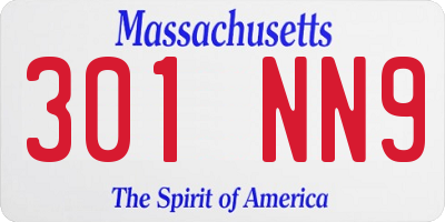 MA license plate 301NN9