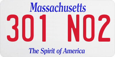 MA license plate 301NO2