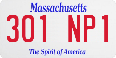 MA license plate 301NP1