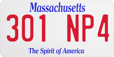 MA license plate 301NP4