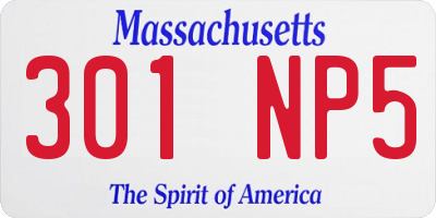 MA license plate 301NP5