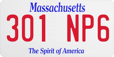 MA license plate 301NP6