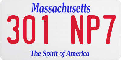 MA license plate 301NP7