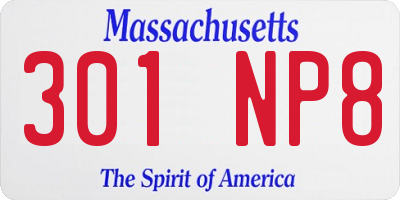 MA license plate 301NP8