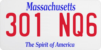 MA license plate 301NQ6