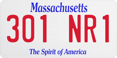 MA license plate 301NR1