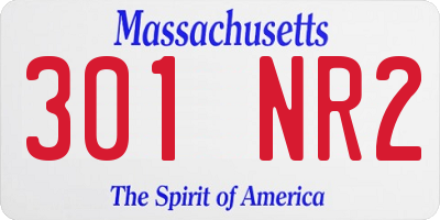 MA license plate 301NR2