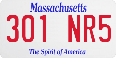 MA license plate 301NR5