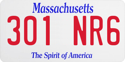 MA license plate 301NR6