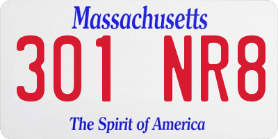 MA license plate 301NR8