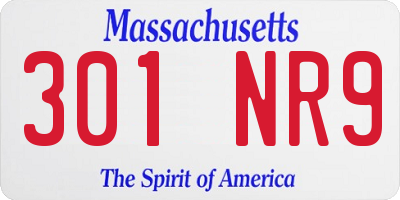 MA license plate 301NR9