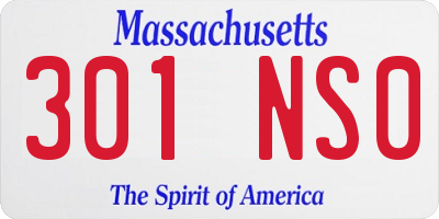 MA license plate 301NS0