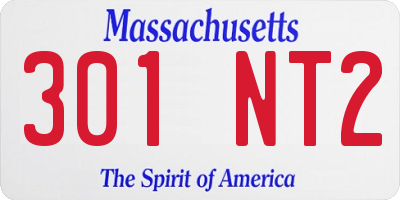 MA license plate 301NT2