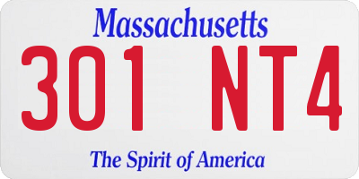 MA license plate 301NT4