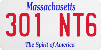 MA license plate 301NT6