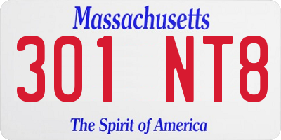 MA license plate 301NT8