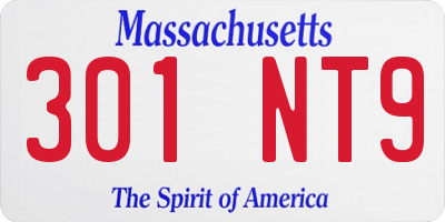 MA license plate 301NT9