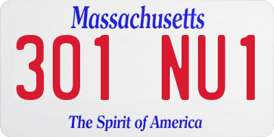 MA license plate 301NU1