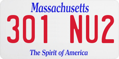 MA license plate 301NU2