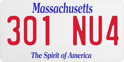 MA license plate 301NU4