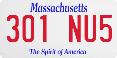 MA license plate 301NU5