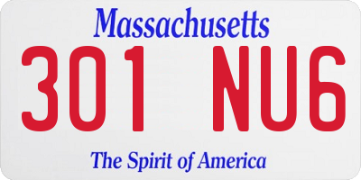 MA license plate 301NU6