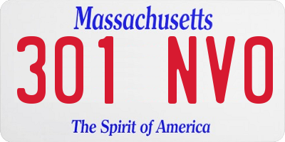 MA license plate 301NV0