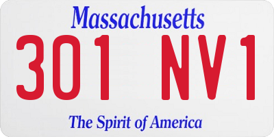 MA license plate 301NV1