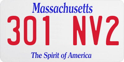 MA license plate 301NV2