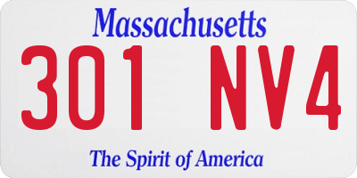 MA license plate 301NV4