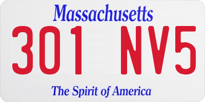 MA license plate 301NV5