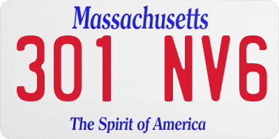 MA license plate 301NV6