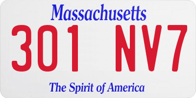 MA license plate 301NV7