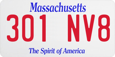 MA license plate 301NV8