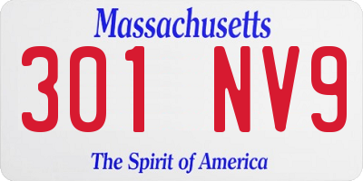 MA license plate 301NV9