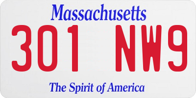 MA license plate 301NW9