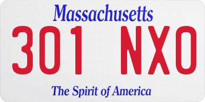 MA license plate 301NX0