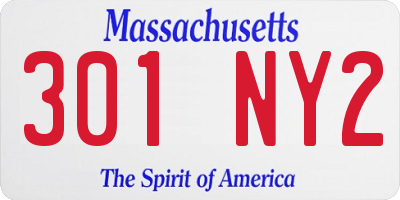 MA license plate 301NY2