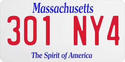 MA license plate 301NY4