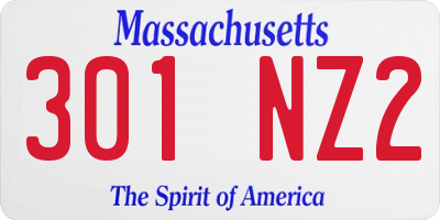 MA license plate 301NZ2