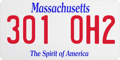 MA license plate 301OH2
