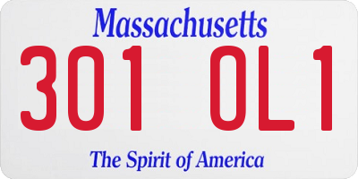 MA license plate 301OL1