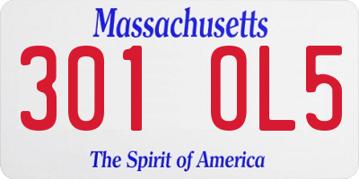 MA license plate 301OL5