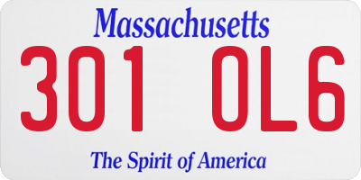 MA license plate 301OL6